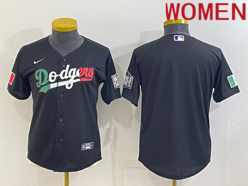 Women Los Angeles Dodgers Blank Black Nike 2022 MLB Jersey2
